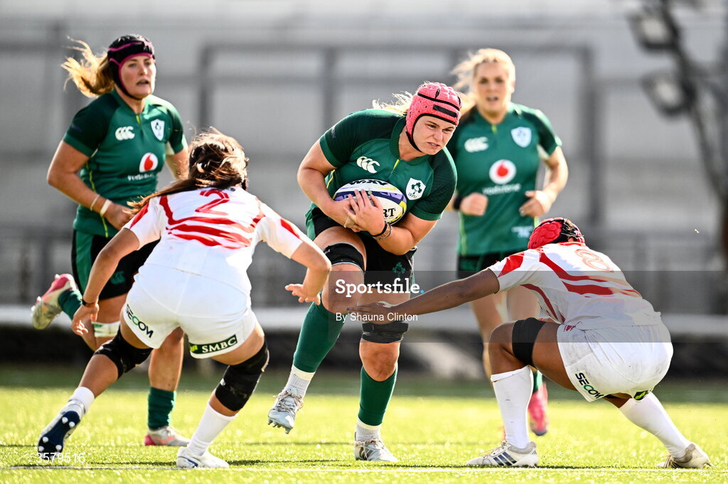 27 September 2026; Dorothy Wall of Ireland during the WXV Global Series match between Ireland and Japan at Dexcom Stadium in Galway. Photo by Shauna Clinton/Sportsfile