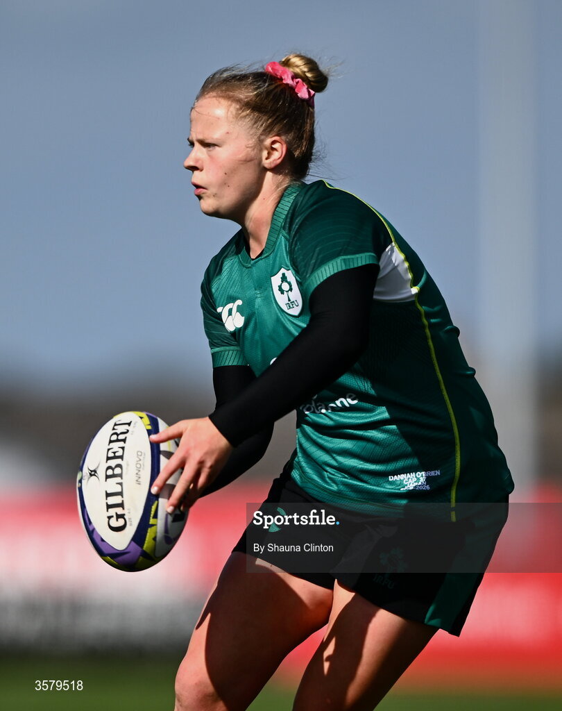 27 September 2026; Dannah O'Brien of Ireland during the WXV Global Series match between Ireland and Japan at Dexcom Stadium in Galway. Photo by Shauna Clinton/Sportsfile