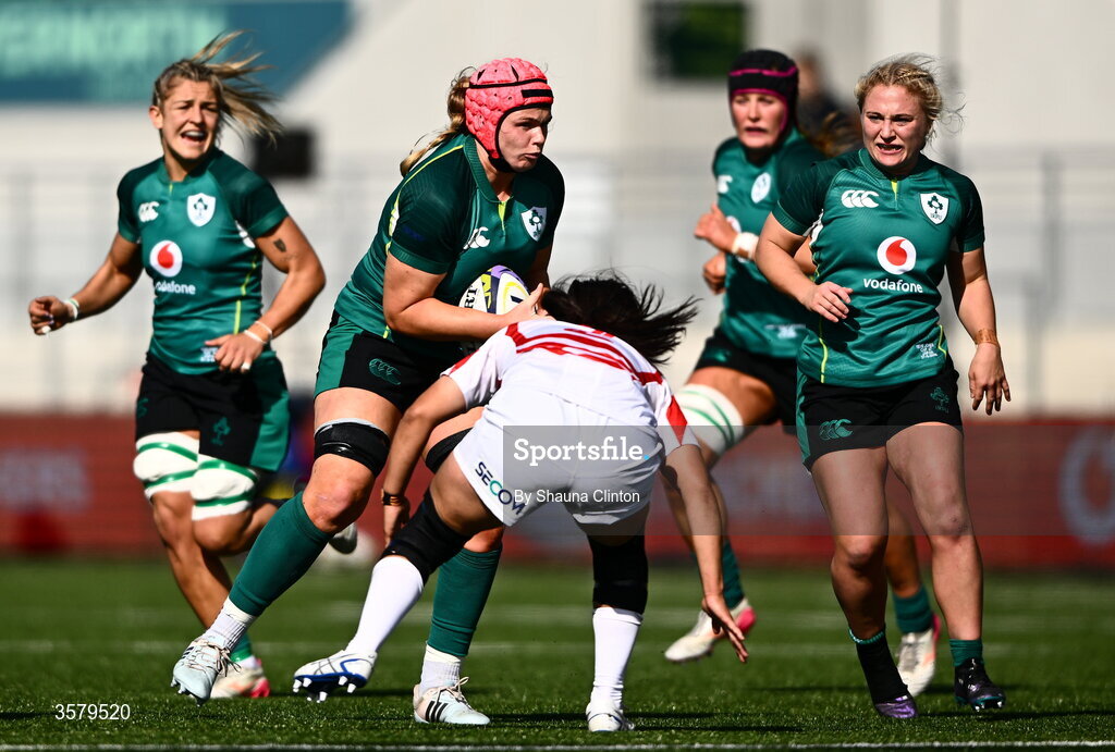 27 September 2026; Dorothy Wall of Ireland during the WXV Global Series match between Ireland and Japan at Dexcom Stadium in Galway. Photo by Shauna Clinton/Sportsfile