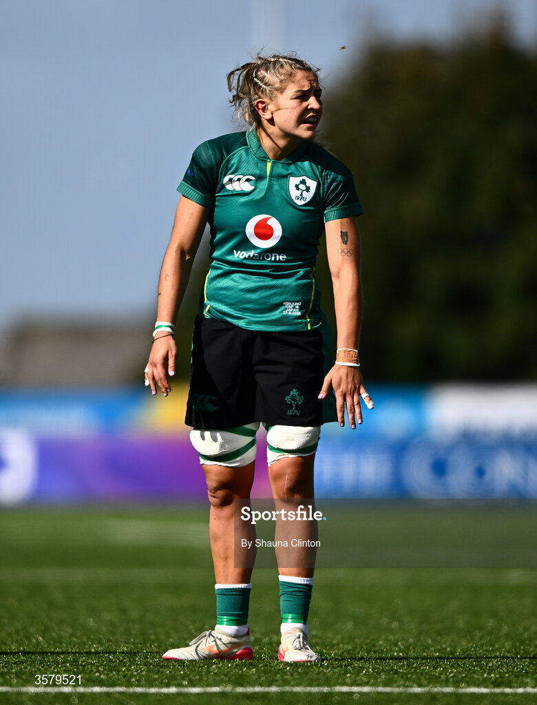27 September 2026; Erin King of Ireland during the WXV Global Series match between Ireland and Japan at Dexcom Stadium in Galway. Photo by Shauna Clinton/Sportsfile