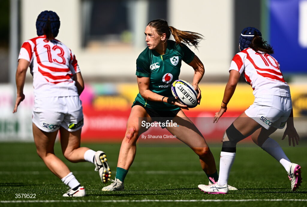 27 September 2026; Anna McGann of Ireland during the WXV Global Series match between Ireland and Japan at Dexcom Stadium in Galway. Photo by Shauna Clinton/Sportsfile