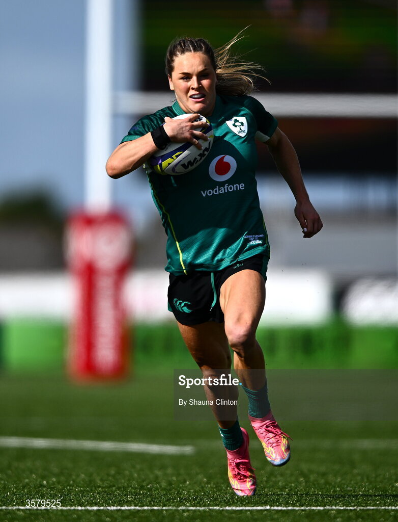 27 September 2026; Béibhinn Parsons of Ireland during the WXV Global Series match between Ireland and Japan at Dexcom Stadium in Galway. Photo by Shauna Clinton/Sportsfile