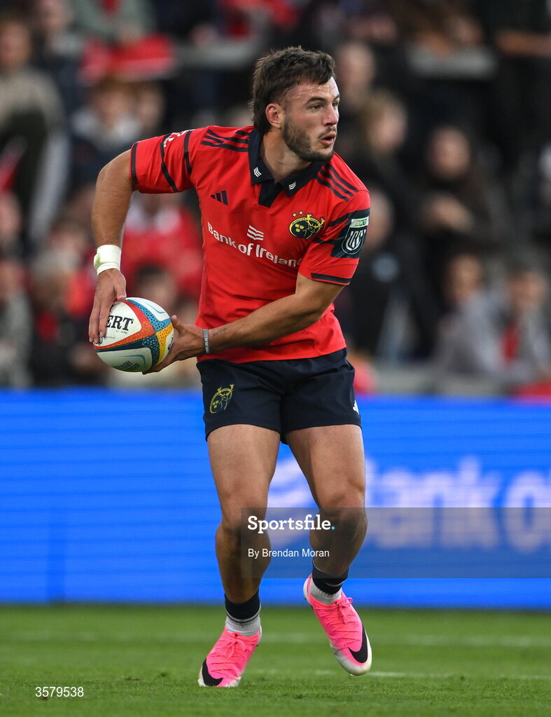 26 September 2026; Alex Nankivell of Munster during the United Rugby Championship match between Munster and Glasgow Warriors at Thomond Park in Limerick. Photo by Brendan Moran/Sportsfile