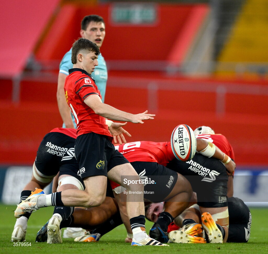 26 September 2026; Jake O’Riordan of Munster during the United Rugby Championship match between Munster and Glasgow Warriors at Thomond Park in Limerick. Photo by Brendan Moran/Sportsfile