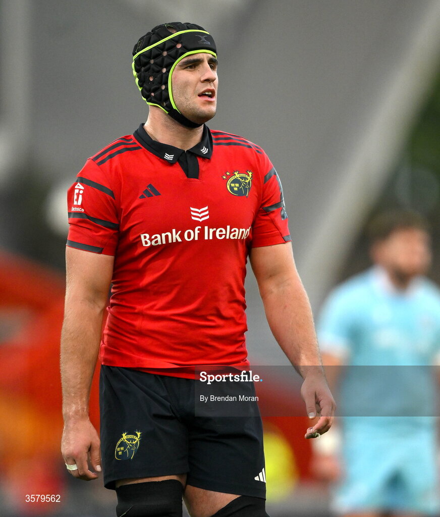 26 September 2026; Alex Kendellen of Munster during the United Rugby Championship match between Munster and Glasgow Warriors at Thomond Park in Limerick. Photo by Brendan Moran/Sportsfile