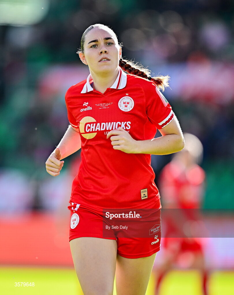 27 September 2026; Leah Doyle of Shelbourne during the 2026 Club Orange Women's FAI Cup final between Athlone Town and Shelbourne at Tallaght Stadium in Dublin. Photo by Seb Daly/Sportsfile