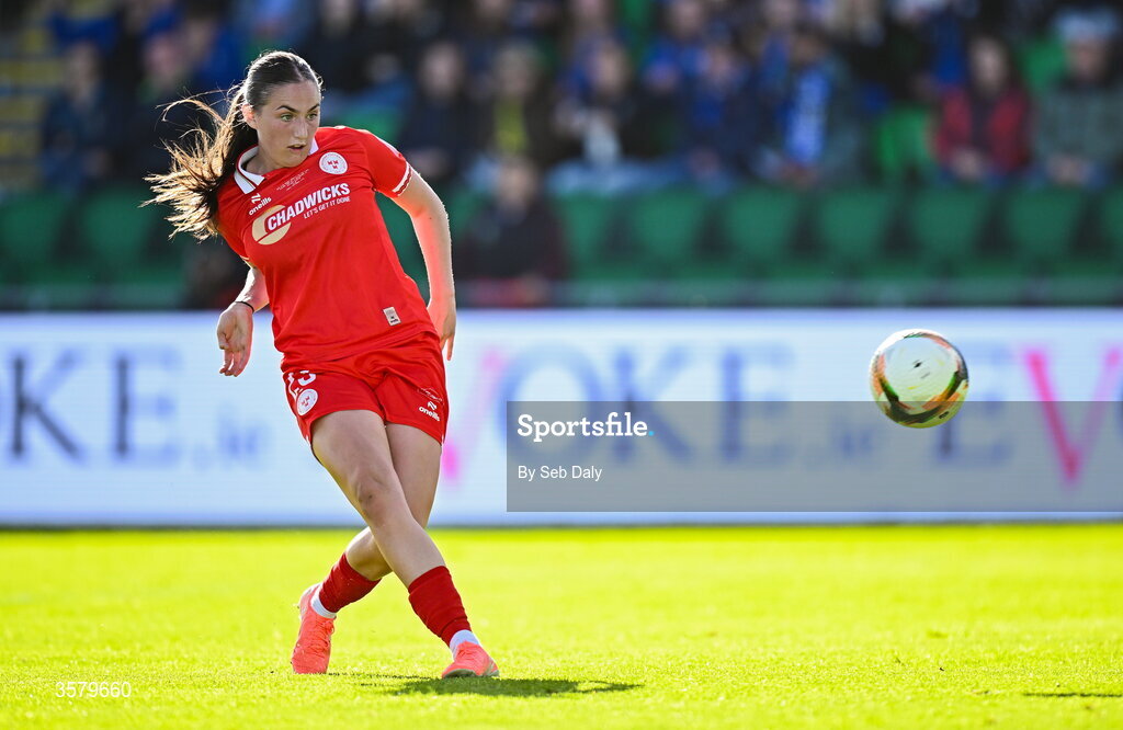 27 September 2026; Halle Harcourt of Shelbourne during the 2026 Club Orange Women's FAI Cup final between Athlone Town and Shelbourne at Tallaght Stadium in Dublin. Photo by Seb Daly/Sportsfile