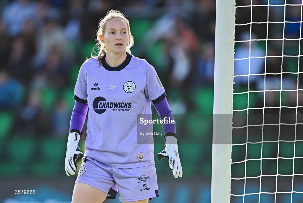 27 September 2026; Shelbourne goalkeeper Mya Sanchez during the 2026 Club Orange Women's FAI Cup final between Athlone Town and Shelbourne at Tallaght Stadium in Dublin. Photo by Seb Daly/Sportsfile