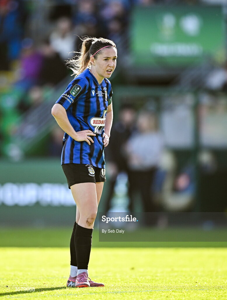 27 September 2026; Hannah Waesch of Athlone Town during the 2026 Club Orange Women's FAI Cup final between Athlone Town and Shelbourne at Tallaght Stadium in Dublin. Photo by Seb Daly/Sportsfile