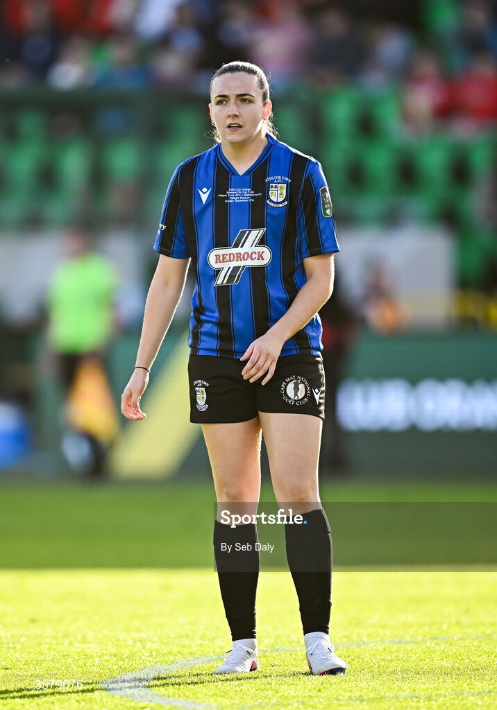 27 September 2026; Chloe Singleton of Athlone Town during the 2026 Club Orange Women's FAI Cup final between Athlone Town and Shelbourne at Tallaght Stadium in Dublin. Photo by Seb Daly/Sportsfile