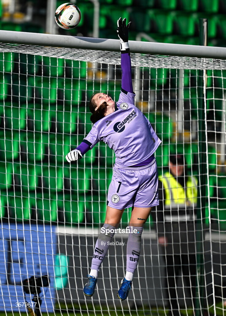 27 September 2026; Shelbourne goalkeeper Mya Sanchez during the 2026 Club Orange Women's FAI Cup final between Athlone Town and Shelbourne at Tallaght Stadium in Dublin. Photo by Seb Daly/Sportsfile