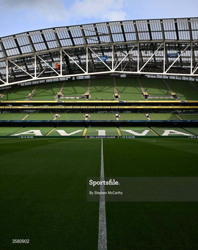 1 October 2026; A general view before the UEFA Nations League B match between the Republic of Ireland and Austria at the Aviva Stadium in Dublin. Photo by Stephen McCarthy/Sportsfile