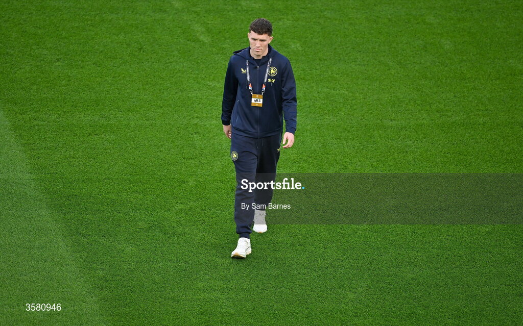 1 October 2026; Dara O'Shea of Republic of Ireland before the UEFA Nations League B match between the Republic of Ireland and Austria at the Aviva Stadium in Dublin. Photo by Sam Barnes/Sportsfile