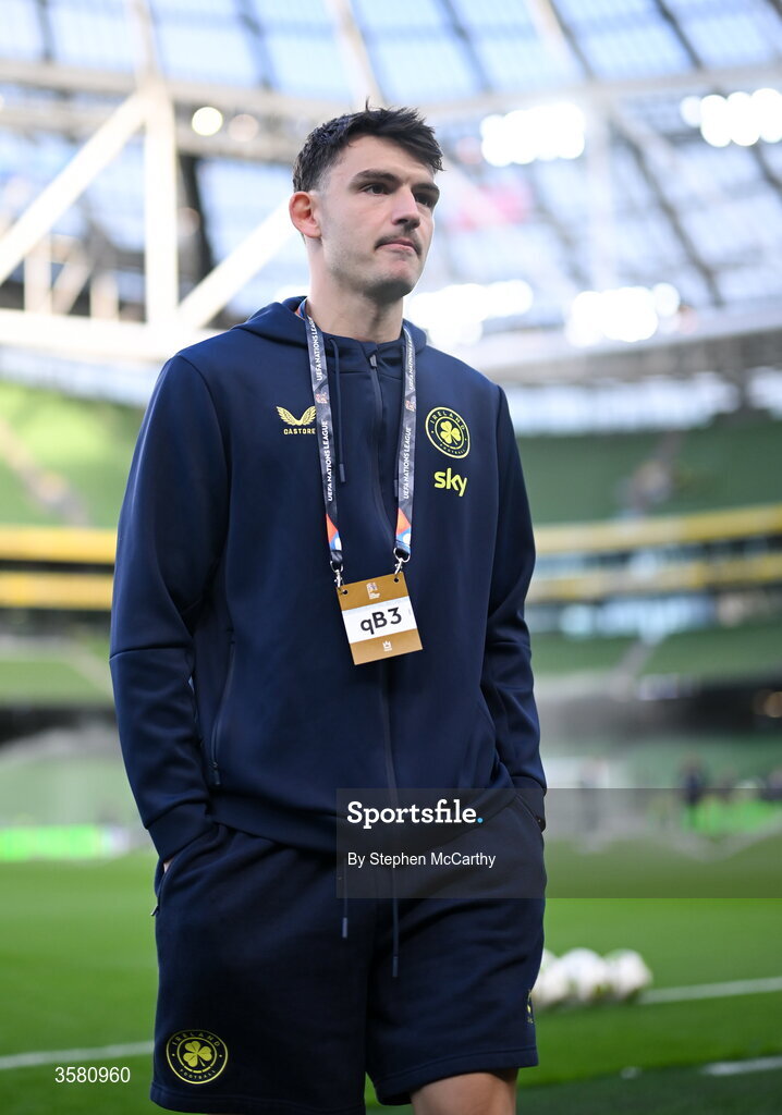 1 October 2026; Republic of Ireland goalkeeper Max O'Leary before the UEFA Nations League B match between the Republic of Ireland and Austria at the Aviva Stadium in Dublin. Photo by Stephen McCarthy/Sportsfile