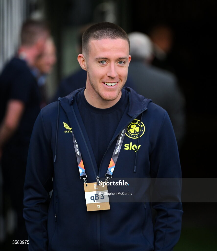 1 October 2026; Jack Moylan of Republic of Ireland before the UEFA Nations League B match between the Republic of Ireland and Austria at the Aviva Stadium in Dublin. Photo by Stephen McCarthy/Sportsfile