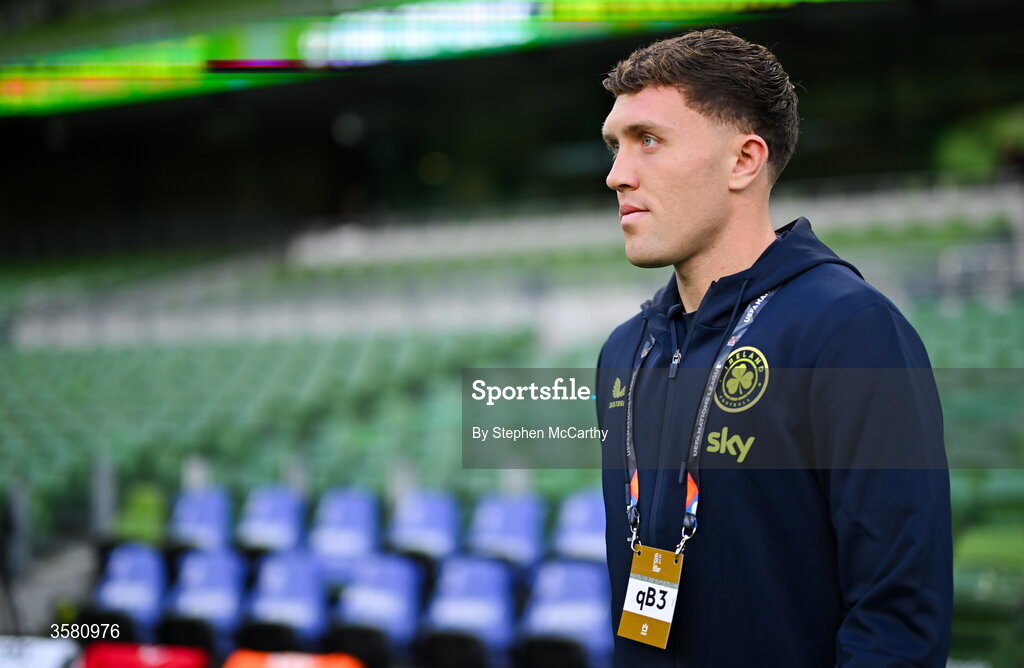 1 October 2026; Dara O'Shea of Republic of Ireland before the UEFA Nations League B match between the Republic of Ireland and Austria at the Aviva Stadium in Dublin. Photo by Stephen McCarthy/Sportsfile