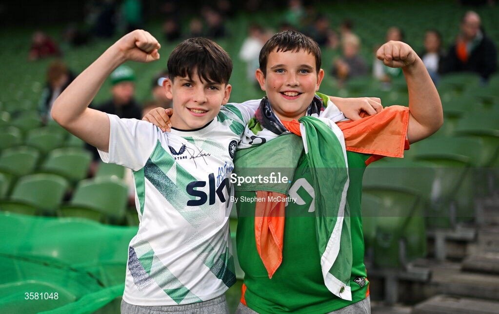 1 October 2026; Republic of Ireland supporters before the UEFA Nations League B match between the Republic of Ireland and Austria at the Aviva Stadium in Dublin. Photo by Stephen McCarthy/Sportsfile