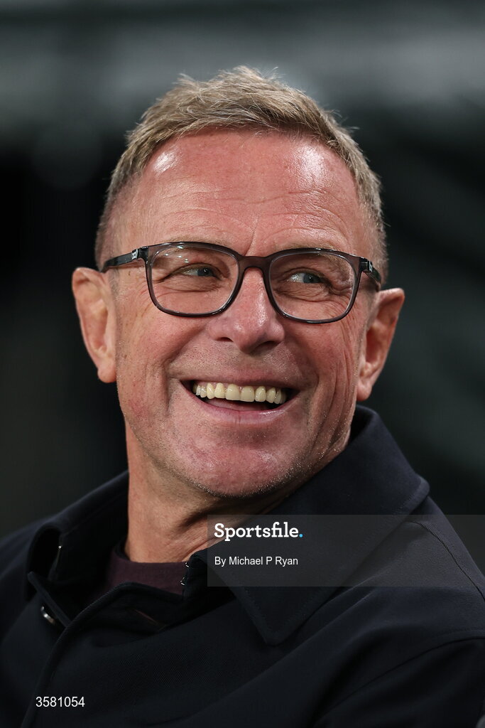 1 October 2026; Austria head coach Ralf Rangnick before the UEFA Nations League B match between the Republic of Ireland and Austria at the Aviva Stadium in Dublin. Photo by Michael P Ryan/Sportsfile