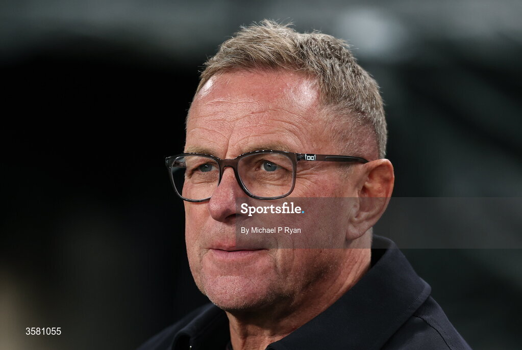 1 October 2026; Austria head coach Ralf Rangnick before the UEFA Nations League B match between the Republic of Ireland and Austria at the Aviva Stadium in Dublin. Photo by Michael P Ryan/Sportsfile