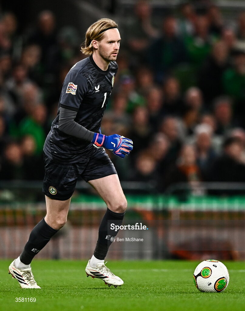 1 October 2026; Republic of Ireland goalkeeper Caoimhín Kelleher during the UEFA Nations League B match between the Republic of Ireland and Austria at the Aviva Stadium in Dublin. Photo by Ben McShane/Sportsfile