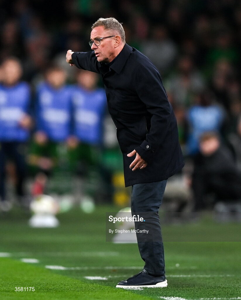 1 October 2026; Austria head coach Ralf Rangnick during the UEFA Nations League B match between the Republic of Ireland and Austria at the Aviva Stadium in Dublin. Photo by Stephen McCarthy/Sportsfile