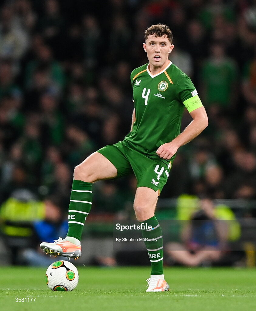 1 October 2026; Dara O'Shea of Republic of Ireland during the UEFA Nations League B match between the Republic of Ireland and Austria at the Aviva Stadium in Dublin. Photo by Stephen McCarthy/Sportsfile