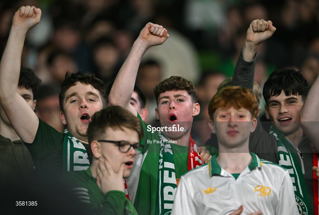 1 October 2026; Republic of Ireland supporters during the UEFA Nations League B match between the Republic of Ireland and Austria at the Aviva Stadium in Dublin. Photo by Paul Phelan/Sportsfile