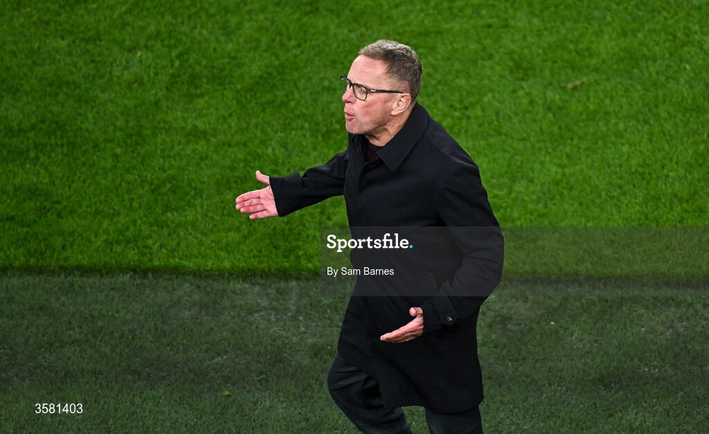1 October 2026; Austria head coach Ralf Rangnick during the UEFA Nations League B match between the Republic of Ireland and Austria at the Aviva Stadium in Dublin. Photo by Sam Barnes/Sportsfile