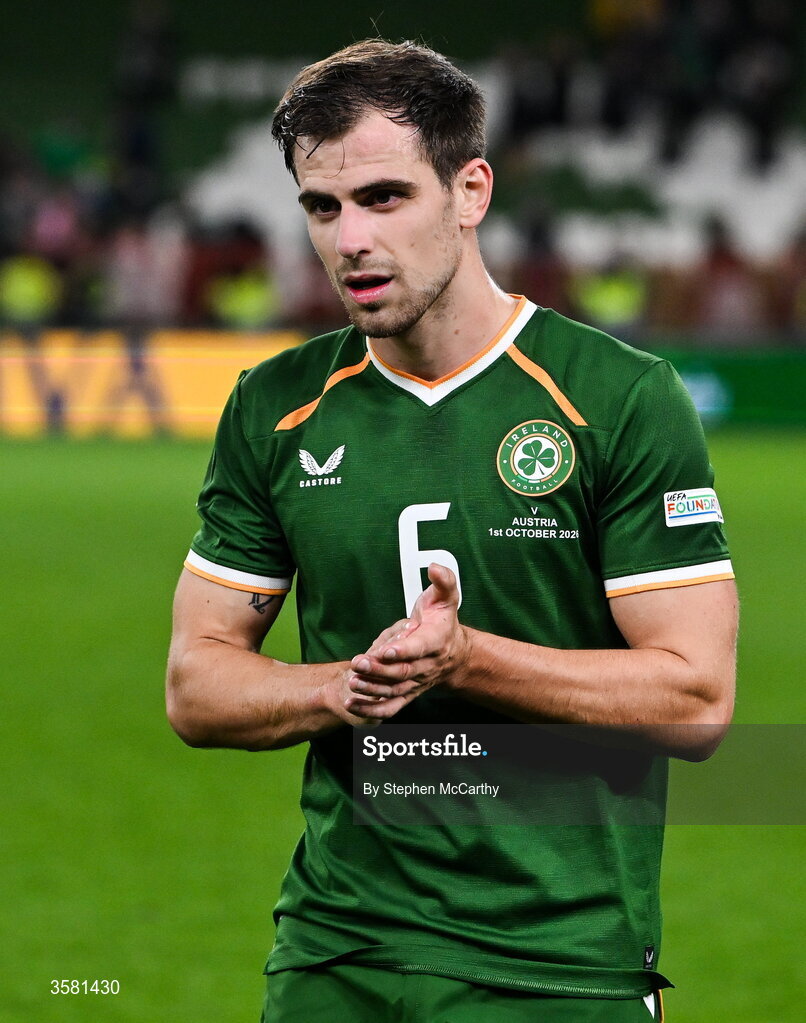 1 October 2026; Jayson Molumby of Republic of Ireland after the UEFA Nations League B match between the Republic of Ireland and Austria at the Aviva Stadium in Dublin. Photo by Stephen McCarthy/Sportsfile
