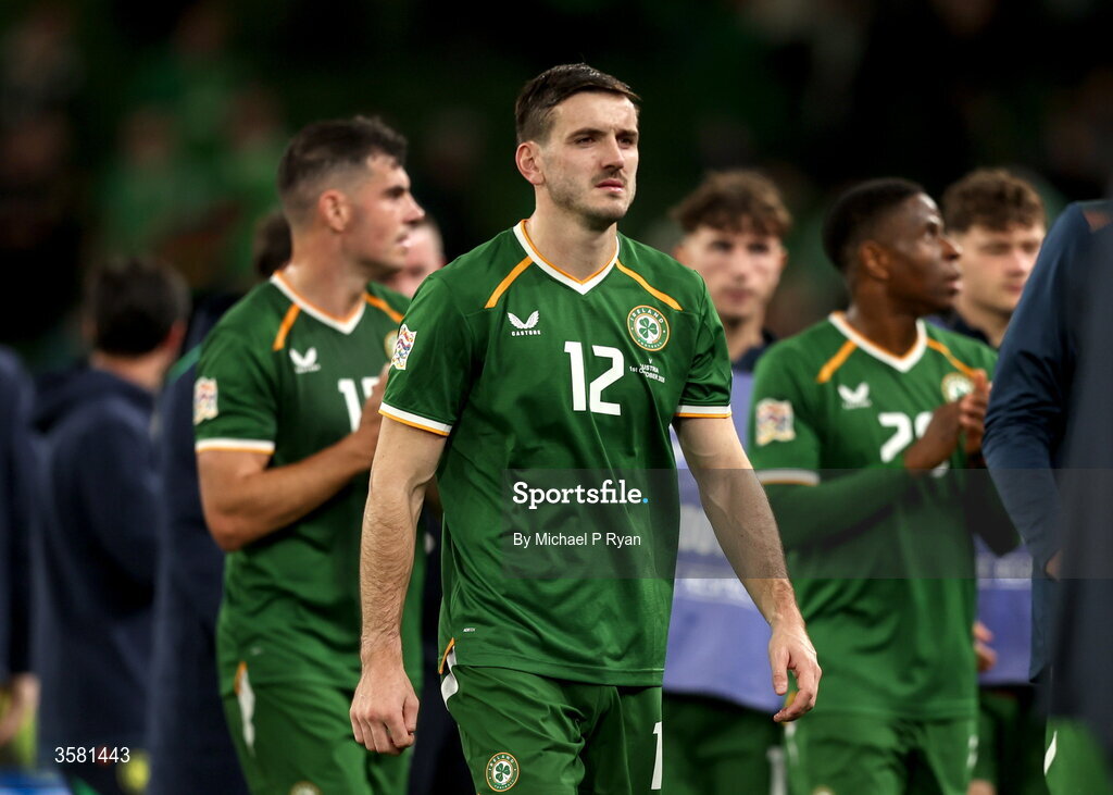 1 October 2026; Liam Kitching of Republic of Ireland after the UEFA Nations League B match between the Republic of Ireland and Austria at the Aviva Stadium in Dublin. Photo by Michael P Ryan/Sportsfile