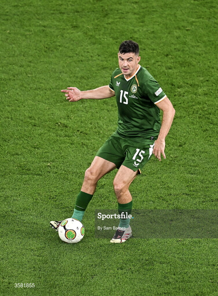 1 October 2026; John Egan of Republic of Ireland during the UEFA Nations League B match between the Republic of Ireland and Austria at the Aviva Stadium in Dublin. Photo by Sam Barnes/Sportsfile