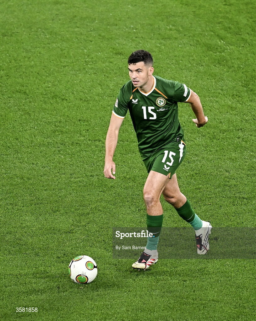 1 October 2026; John Egan of Republic of Ireland during the UEFA Nations League B match between the Republic of Ireland and Austria at the Aviva Stadium in Dublin. Photo by Sam Barnes/Sportsfile