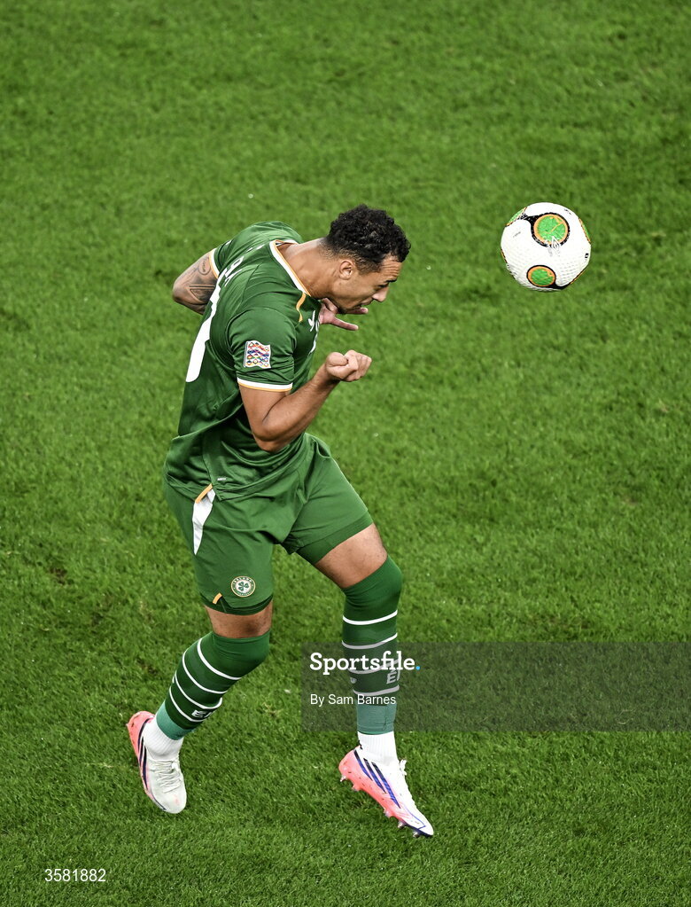 1 October 2026; Adam Idah of Republic of Ireland during the UEFA Nations League B match between the Republic of Ireland and Austria at the Aviva Stadium in Dublin. Photo by Sam Barnes/Sportsfile