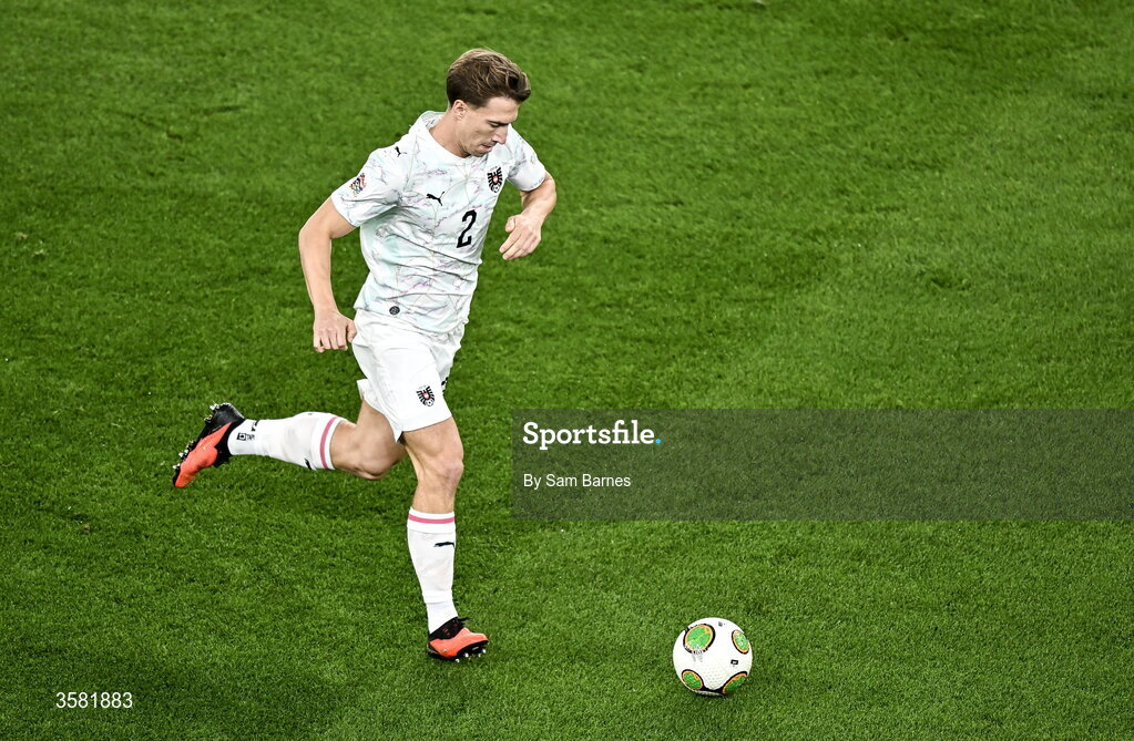 1 October 2026; David Affengruber of Austria during the UEFA Nations League B match between the Republic of Ireland and Austria at the Aviva Stadium in Dublin. Photo by Sam Barnes/Sportsfile