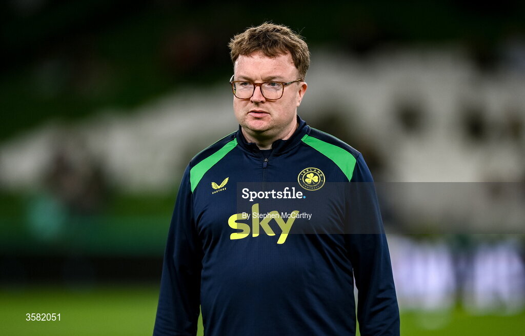 1 October 2026; Republic of Ireland's sports scientist Andrew Morrissey before the UEFA Nations League B match between the Republic of Ireland and Austria at the Aviva Stadium in Dublin. Photo by Stephen McCarthy/Sportsfile