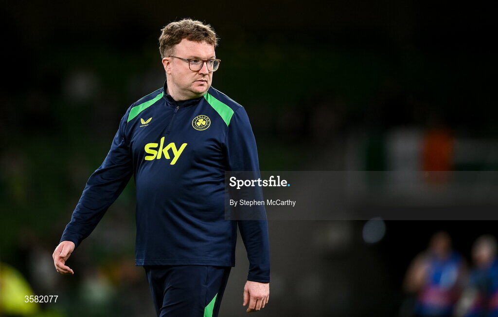1 October 2026; Republic of Ireland's sports scientist Andrew Morrissey before the UEFA Nations League B match between the Republic of Ireland and Austria at the Aviva Stadium in Dublin. Photo by Stephen McCarthy/Sportsfile