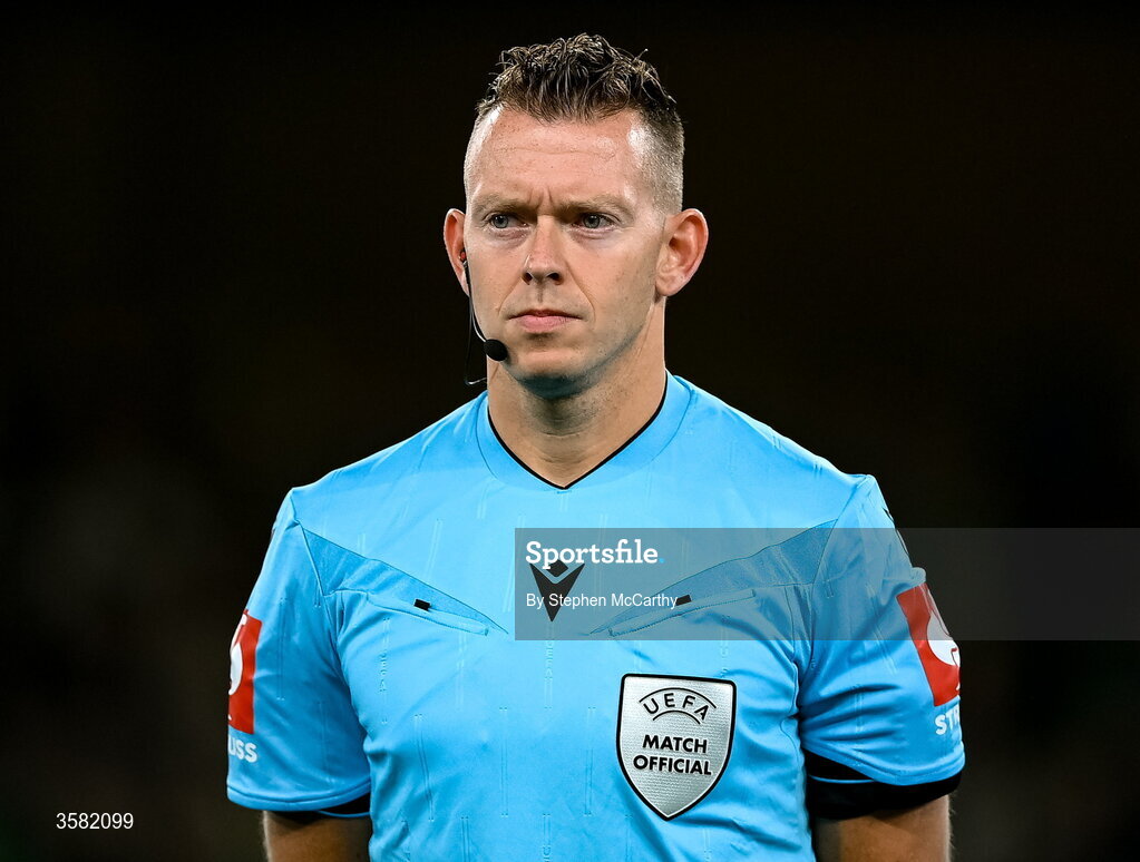 1 October 2026; Referee Allard Lindhout before the UEFA Nations League B match between the Republic of Ireland and Austria at the Aviva Stadium in Dublin. Photo by Stephen McCarthy/Sportsfile