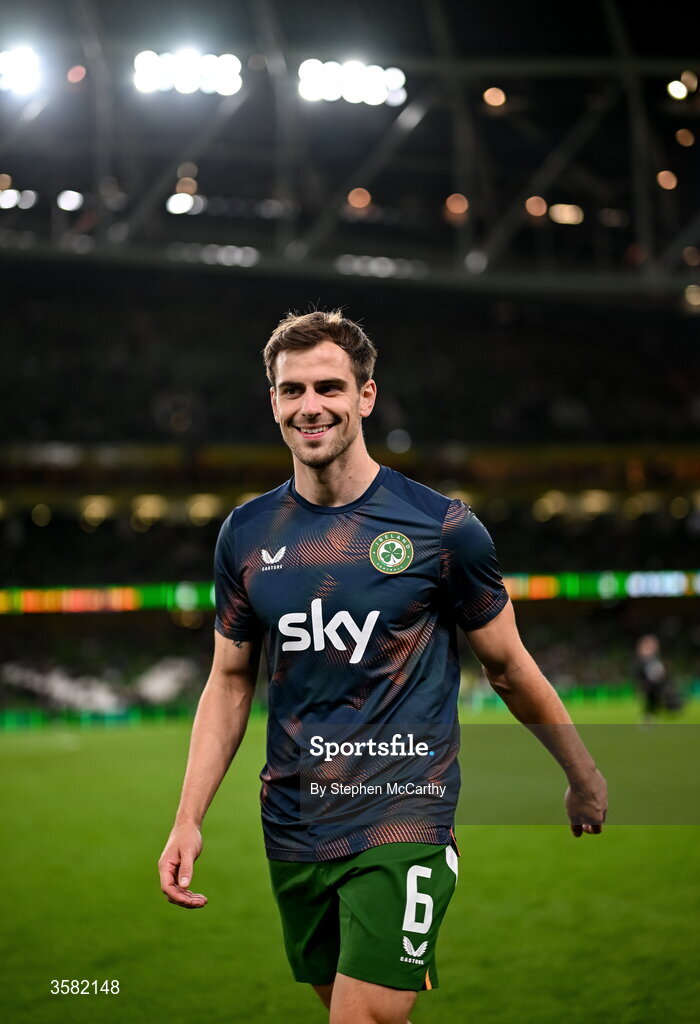 1 October 2026; Jayson Molumby of Republic of Ireland before the UEFA Nations League B match between the Republic of Ireland and Austria at the Aviva Stadium in Dublin. Photo by Stephen McCarthy/Sportsfile