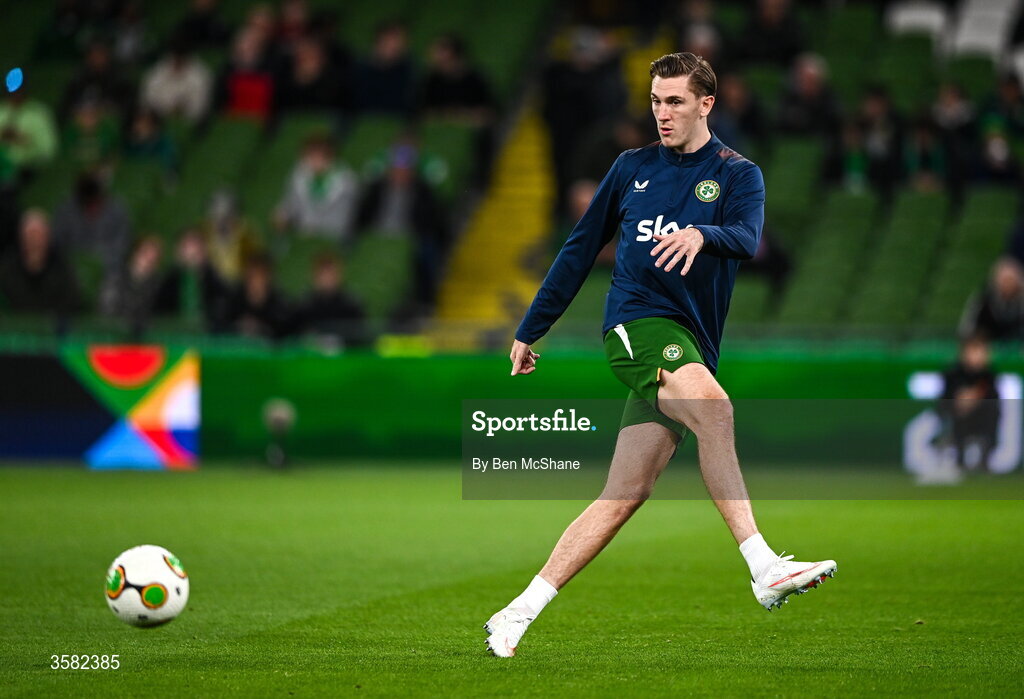 1 October 2026; Jimmy Dunne of Republic of Ireland before the UEFA Nations League B match between the Republic of Ireland and Austria at the Aviva Stadium in Dublin. Photo by Ben McShane/Sportsfile