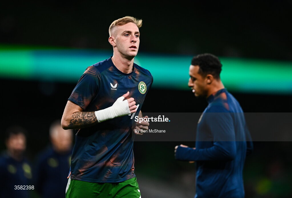 1 October 2026; Killian Phillips of Republic of Ireland before the UEFA Nations League B match between the Republic of Ireland and Austria at the Aviva Stadium in Dublin. Photo by Ben McShane/Sportsfile