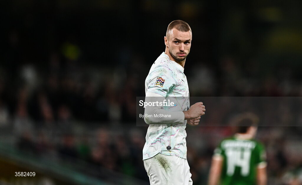 1 October 2026; Sasa Kalajdzic of Austria during the UEFA Nations League B match between the Republic of Ireland and Austria at the Aviva Stadium in Dublin. Photo by Ben McShane/Sportsfile