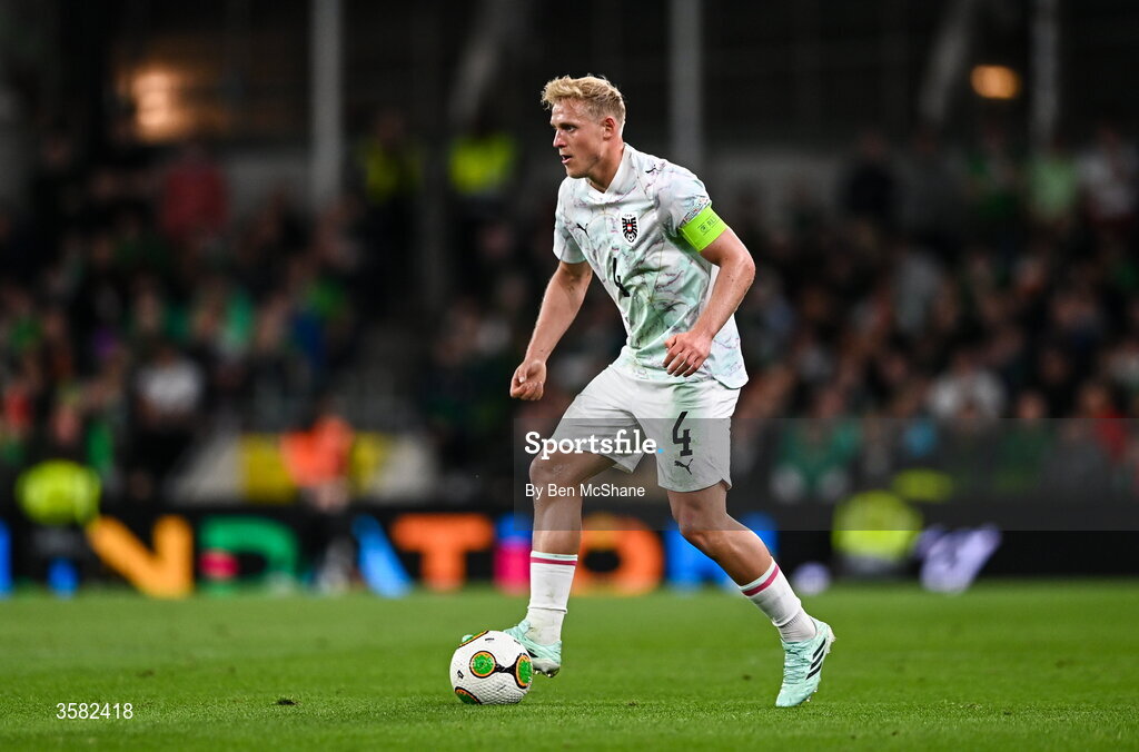 1 October 2026; Xaver Schlager of Austria during the UEFA Nations League B match between the Republic of Ireland and Austria at the Aviva Stadium in Dublin. Photo by Ben McShane/Sportsfile