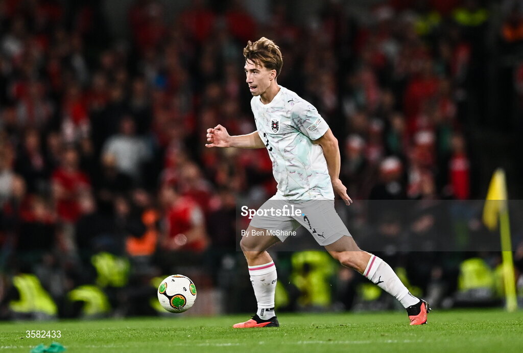 1 October 2026; David Affengruber of Austria during the UEFA Nations League B match between the Republic of Ireland and Austria at the Aviva Stadium in Dublin. Photo by Ben McShane/Sportsfile