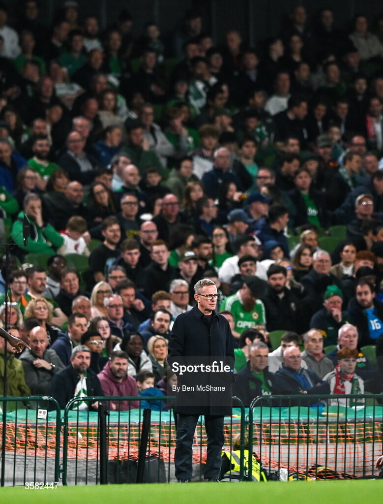 1 October 2026; Austria head coach Ralf Rangnick during the UEFA Nations League B match between the Republic of Ireland and Austria at the Aviva Stadium in Dublin. Photo by Ben McShane/Sportsfile