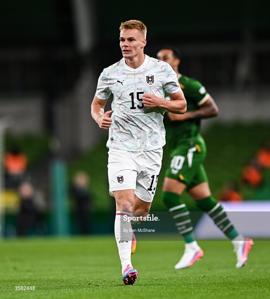 1 October 2026; Philipp Lienhart of Austria during the UEFA Nations League B match between the Republic of Ireland and Austria at the Aviva Stadium in Dublin. Photo by Ben McShane/Sportsfile