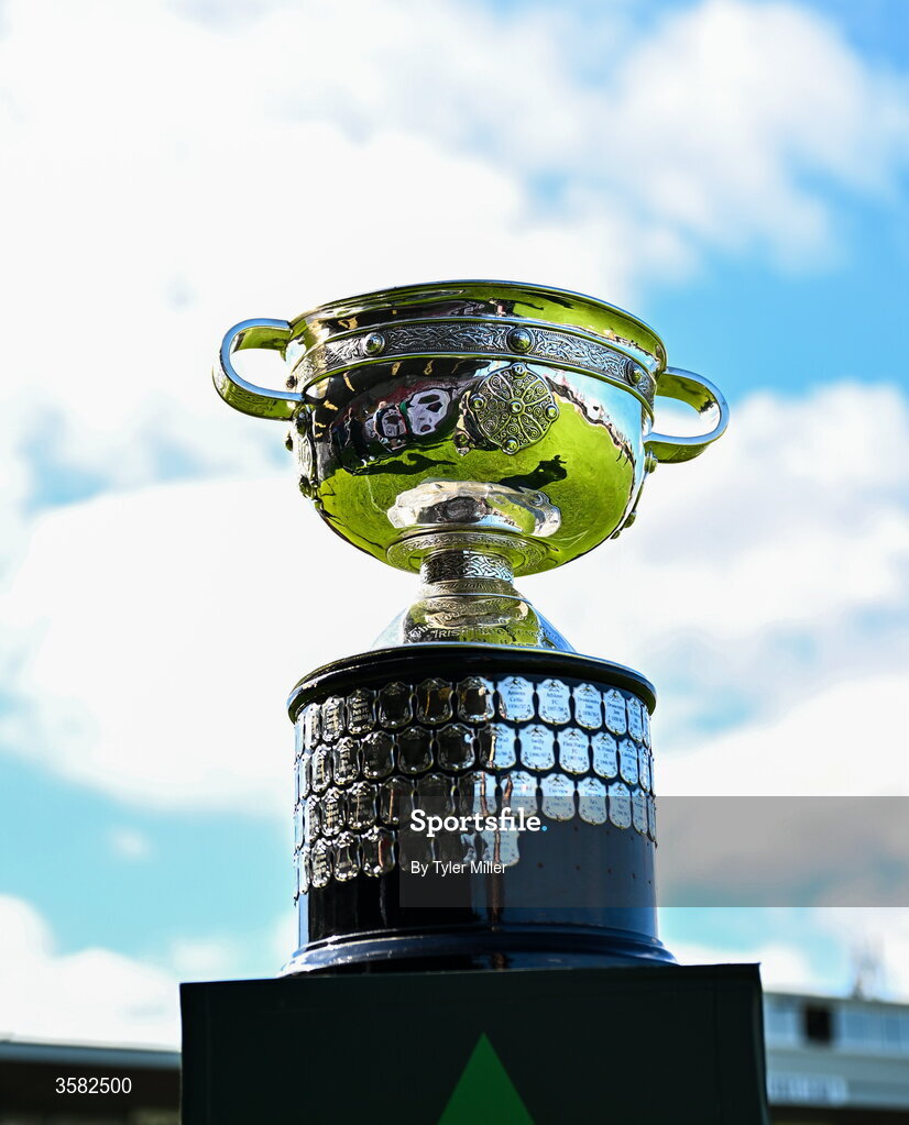 3 October 2026; A general view of the trophy before the FAI Junior Cup final between Coachford and Evergreen at Munster FA Turner's Cross Park in Cork. Photo by Tyler Miller/Sportsfile
