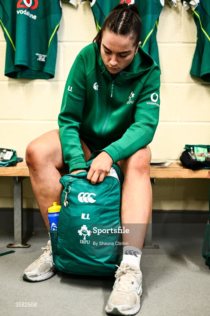 3 October 2026; Kate Jordan of Ireland ahead of the International Women's Rugby fixture between Ireland and Japan at Virgin Media Park in Cork. Photo by Shauna Clinton/Sportsfile