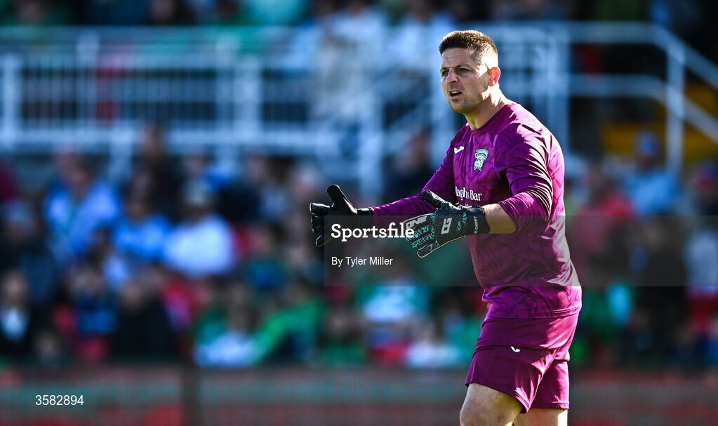 3 October 2026; Coachford goalkeeper Stephen Murray during the FAI Junior Cup final between Coachford and Evergreen at Munster FA Turner's Cross Park in Cork. Photo by Tyler Miller/Sportsfile