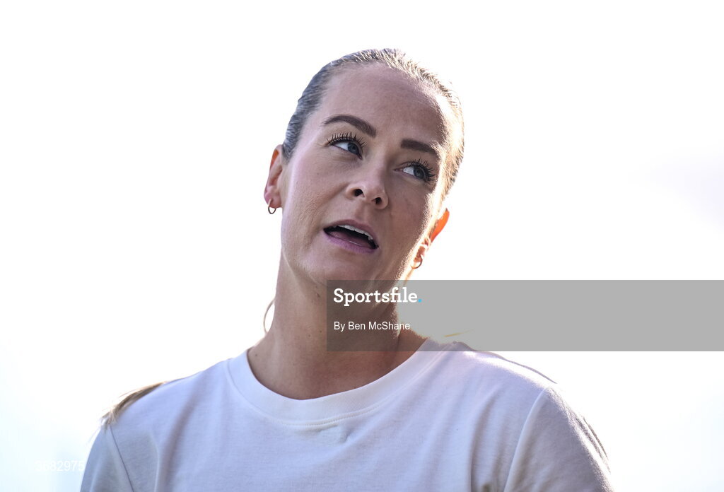 3 October 2026; Athlone head coach Lily Agg before the SSE Airtricity Women's Premier Division match between Athlone Town and Galway United at Athlone Town Stadium in Lissywollen, Athlone, Westmeath. Photo by Ben McShane/Sportsfile