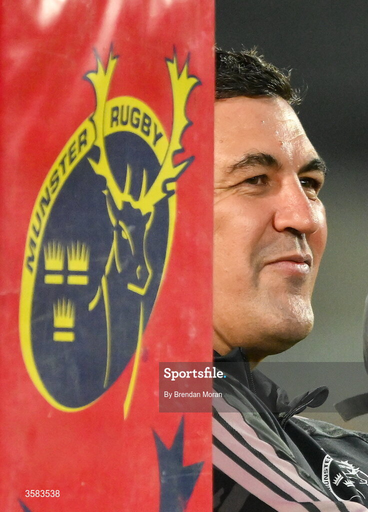 3 October 2026; Munster head coach Clayton McMillan before the United Rugby Championship match between Munster and Vodacom Bulls at Thomond Park in Limerick. Photo by Brendan Moran/Sportsfile